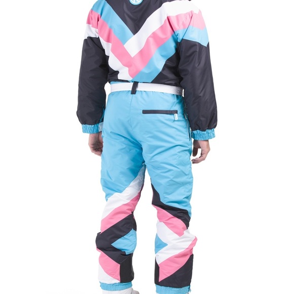 NWT Tipsy Elves Men's Pastel Pro Snow Suit Ski & Snowboard Apparel Large blue - Picture 2 of 5